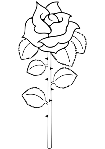 Simple Rose Coloring Page